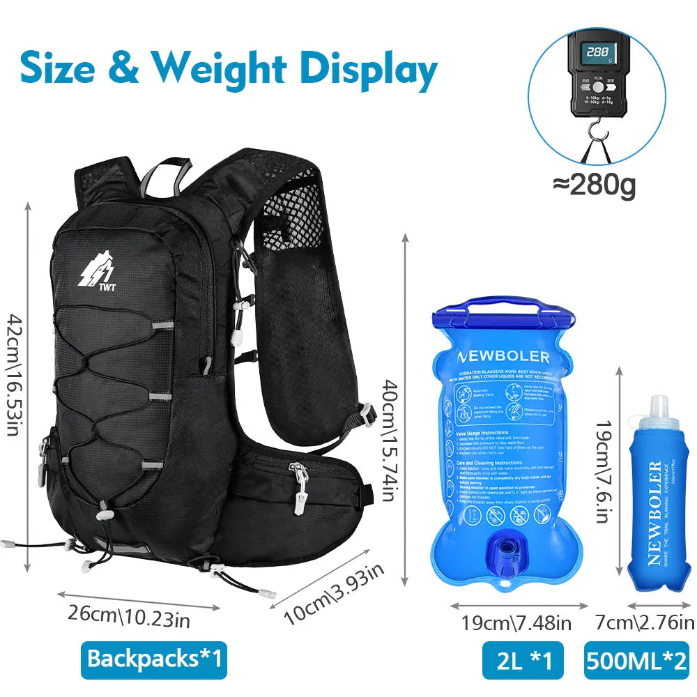 20L Ultra Lightweight Hydration Vest with 2L Water Bladder for Outdoor Hiking Cycling Marathon Outdoor Mountaineering Backpack