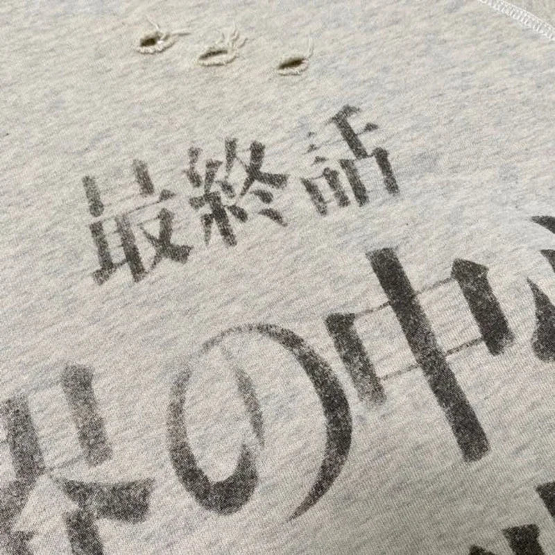 Real Photo Portrait Graffiti Print Saint Hoodie Wash Do Old Destroy Loose Pullover Casual Women Men Sweatshirt