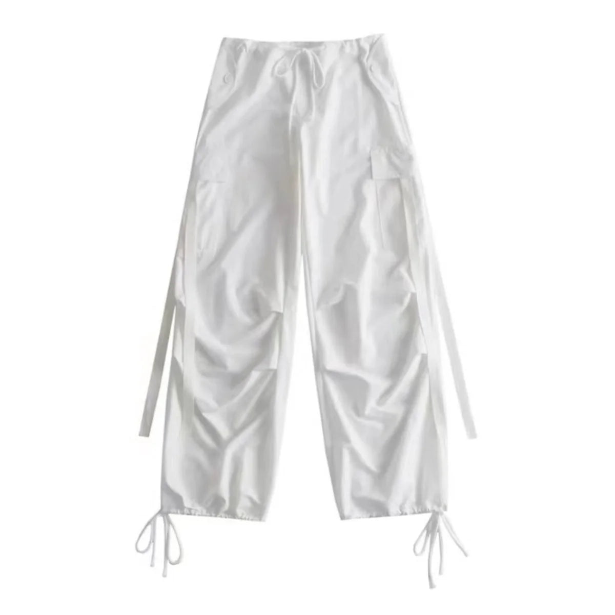 Red Cargo Pants Women Casual Joggers High Waist Loose Female Hip Hop Trousers Korean Punk Pants Funny Capri Pockets Pants Femme