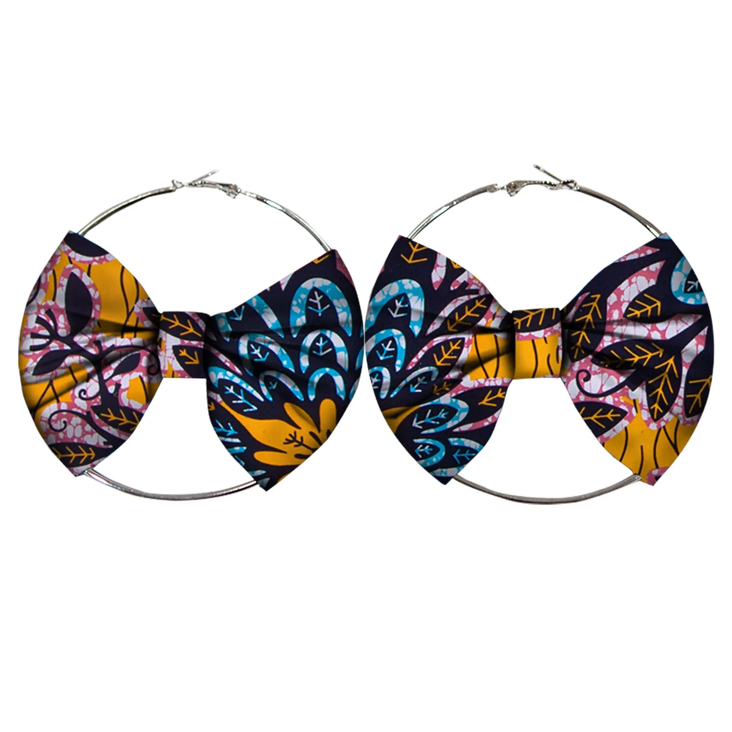 African Earrings Fashion Women Africa Handmade Statement Circle Jewellery Print Wax Fabric Accessories WYA078