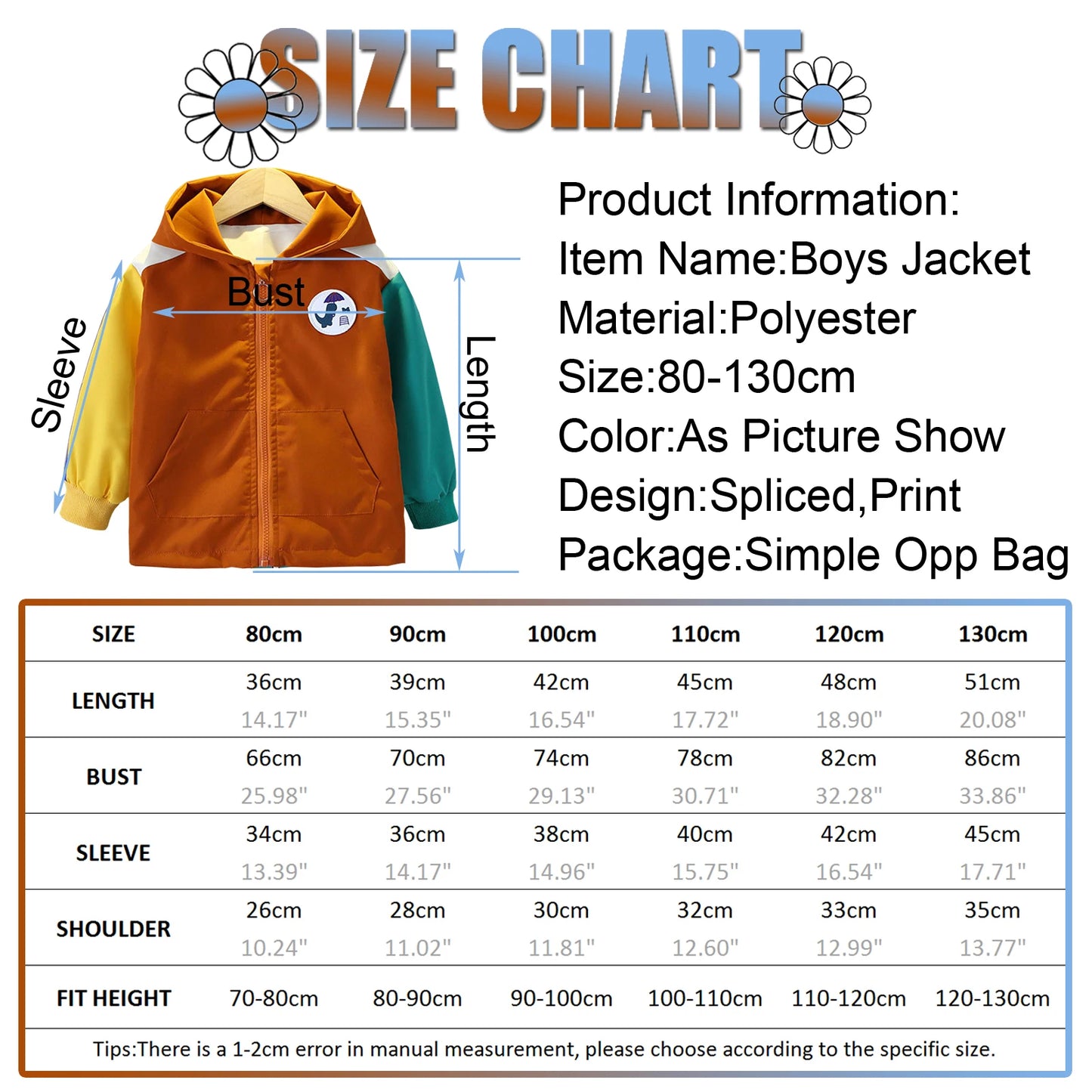 Casual Children's Jacket,Patchwork Long Sleeve Boys Spring Coat,Cartoon Toddler Kids Outerwear,Casual Outdoor School Outfits