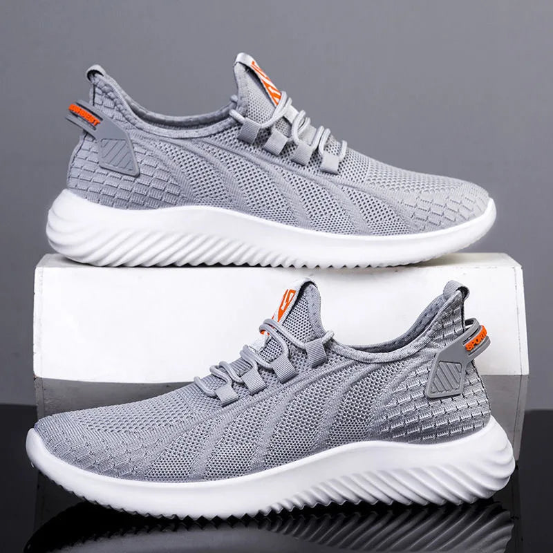 Spring New Fashionable Men's Running Shoes Leisure Style Youth Trendy Sports Shoes Low Top round Toe Rubber Outsole Mesh Lining