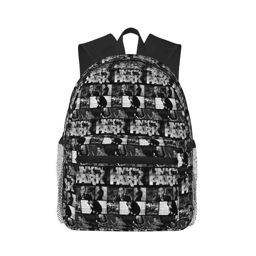 L-Linkin-S P-Park-S Band Student Backpack School Bag Hiking Travel Daypack for Boys Girls Fashion Bookbag Shoulder Bags
