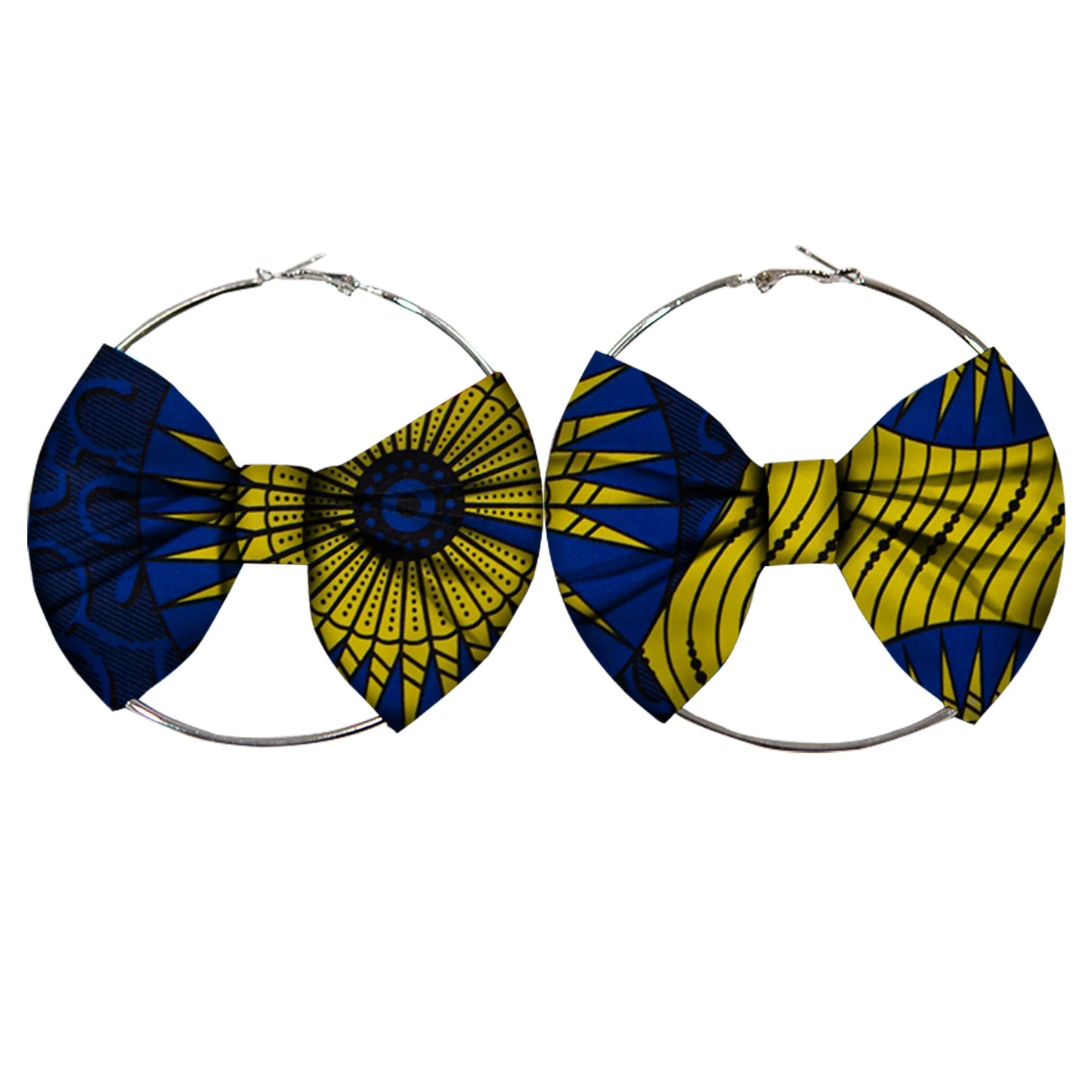 African Earrings Fashion Women Africa Handmade Statement Circle Jewellery Print Wax Fabric Accessories WYA078
