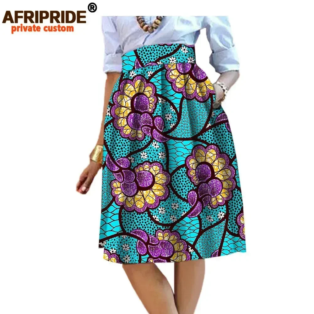 2026 Summer Original African Style Garment Midi Skirt for Women Private Custom High Quality Batik Cotton Femmal Clothing A722704