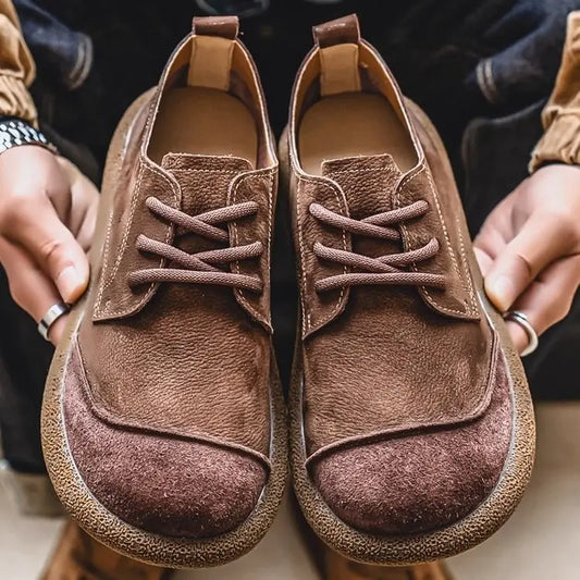 2025 men's shoes autumn new casual shoes wide toe retro low top lace up trend versatile men's shoes