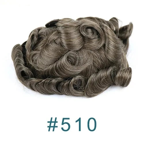 0.02mm Super Ultra Thin Skin 80% Density Natural Hairline Men Toupee Blonde Brown Grey Human Hair Undetected Capillary Prosthesi
