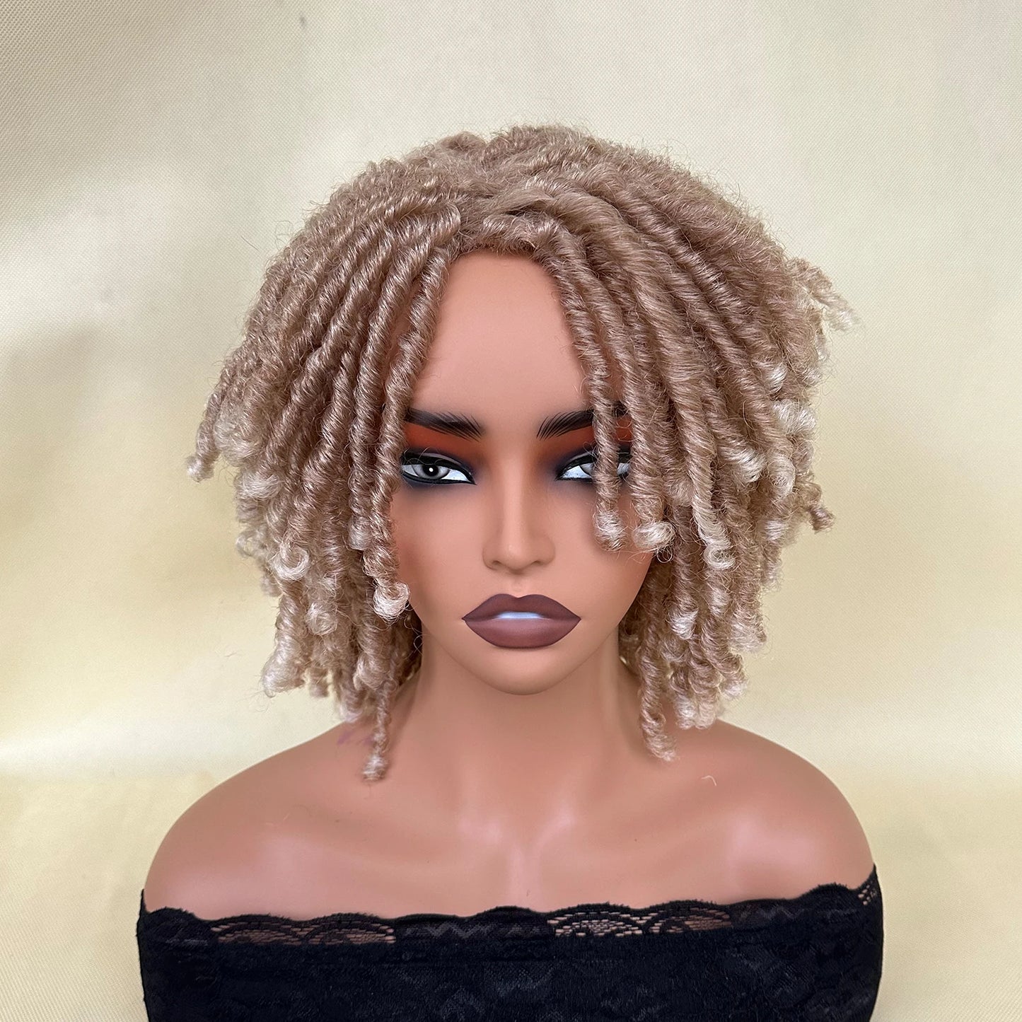 Short Dreadlock Wig Afro Crochet Twist Hair Wigs For Black Women Curly Synthetic Naturel Soft Faux Locs Wig
