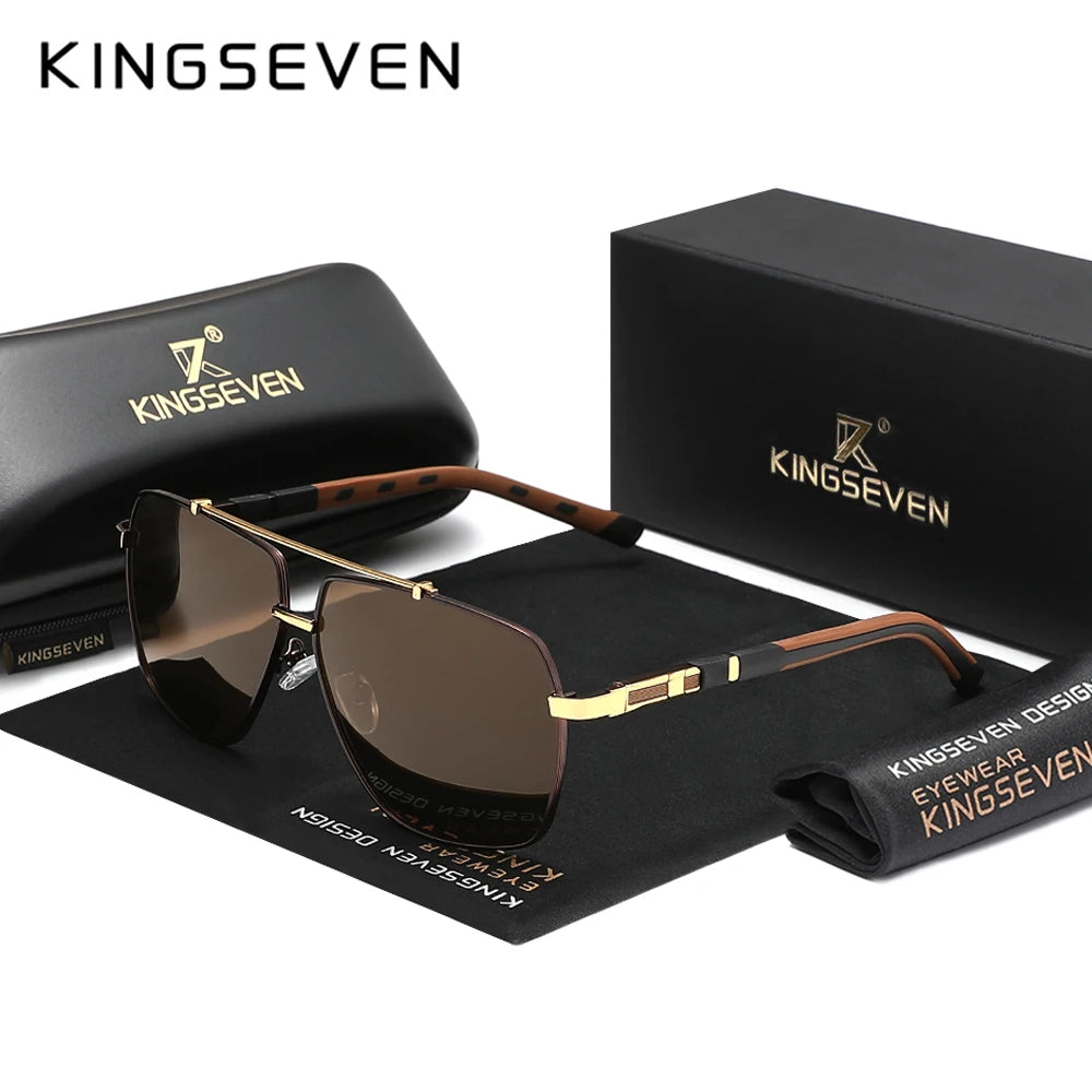 KINGSEVEN Classic Men Sunglasses Pilot Polarized UV400 Aluminum Frame Women Driving Glasses BAZAARHUBO