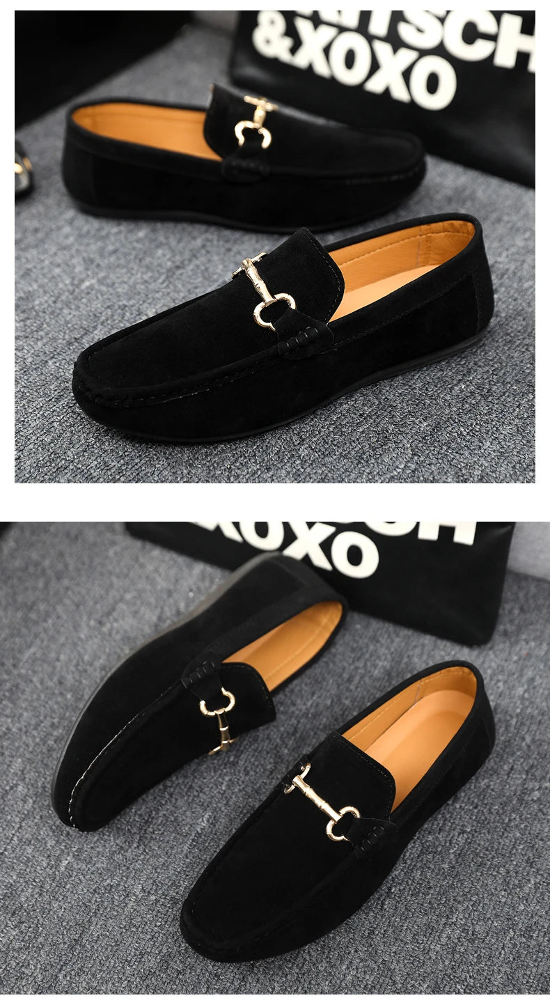 Luxury Brand Fashion Suede Men Casual Shoes Comfort Breathable Slip-on Mens Driving Shoes Men Loafers Mens Lazy Shoes Moccasins