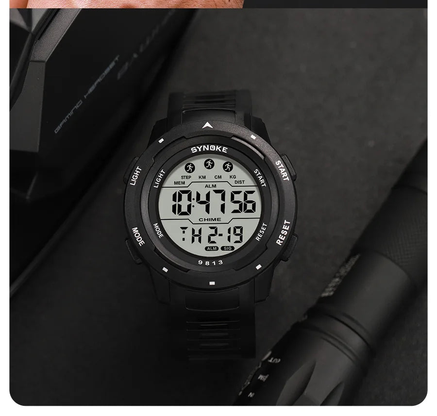 Men Digital Watch Sports Watches Timing Function Alarm Clock Waterproof 50M Digital Watch Military Clock Large Screen