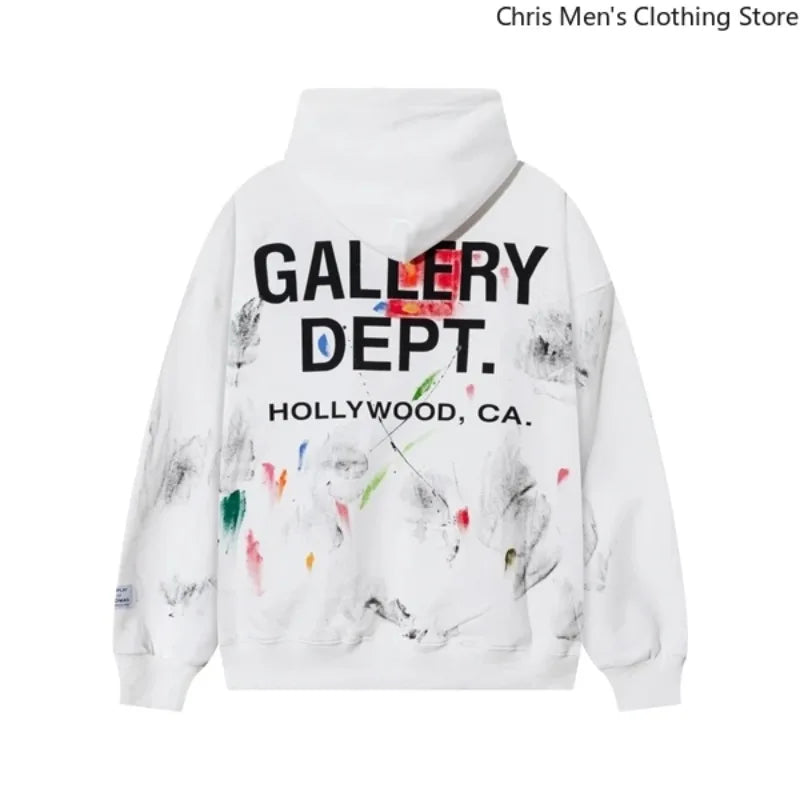 Autumn Trendy Men's Long Sleeve Thermal Hoodie Streetwear New High Street Loose Fleece Hoodie Letter Print Casual Sweatshirt BAZAARHUBO