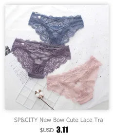 SP&CITY Sporty Style Sexy Transparent Underwear Women Crotch Cotton Briefs Soft Hollow Out Panties String Thong Sex Lingerie