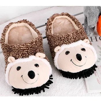 Unisex Men's Cartoon Animal Furry Bedroom Boot Shoes Warm Novelty Outdoor Slipper with Grippers New Adults Fun Alligator Slipper