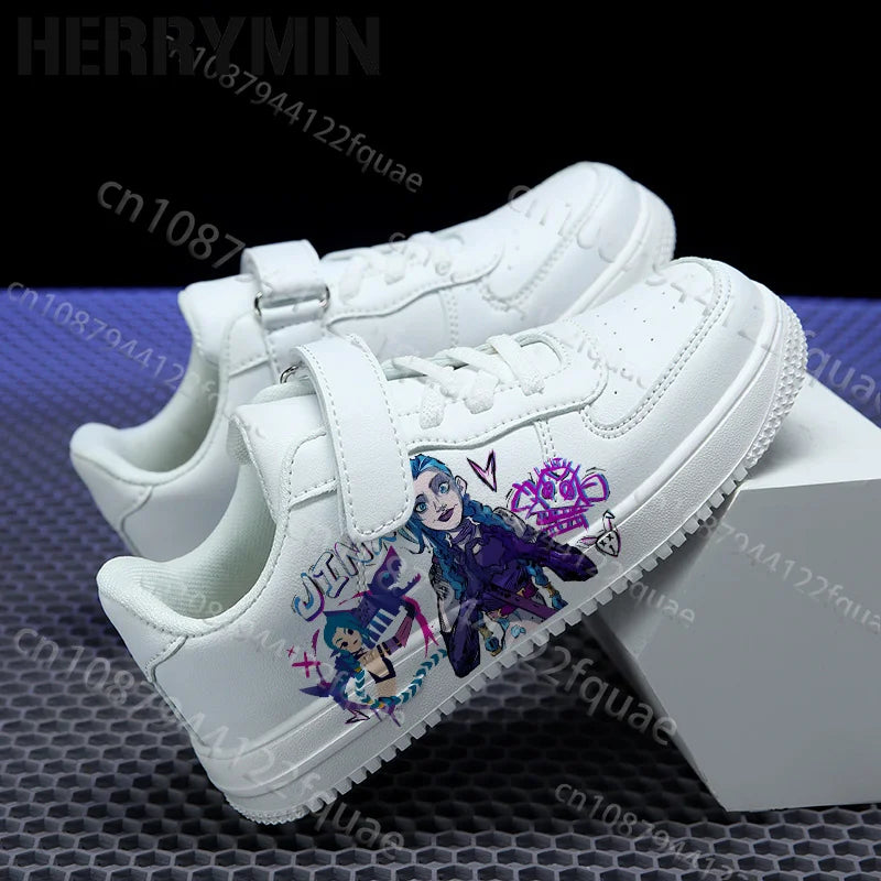 Cool Jinx 7-18 Year Old Boys Girls Printing Shoes Soft Sole Wear Resistant Skateboarding Shoes Simple Four Season Sneakers
