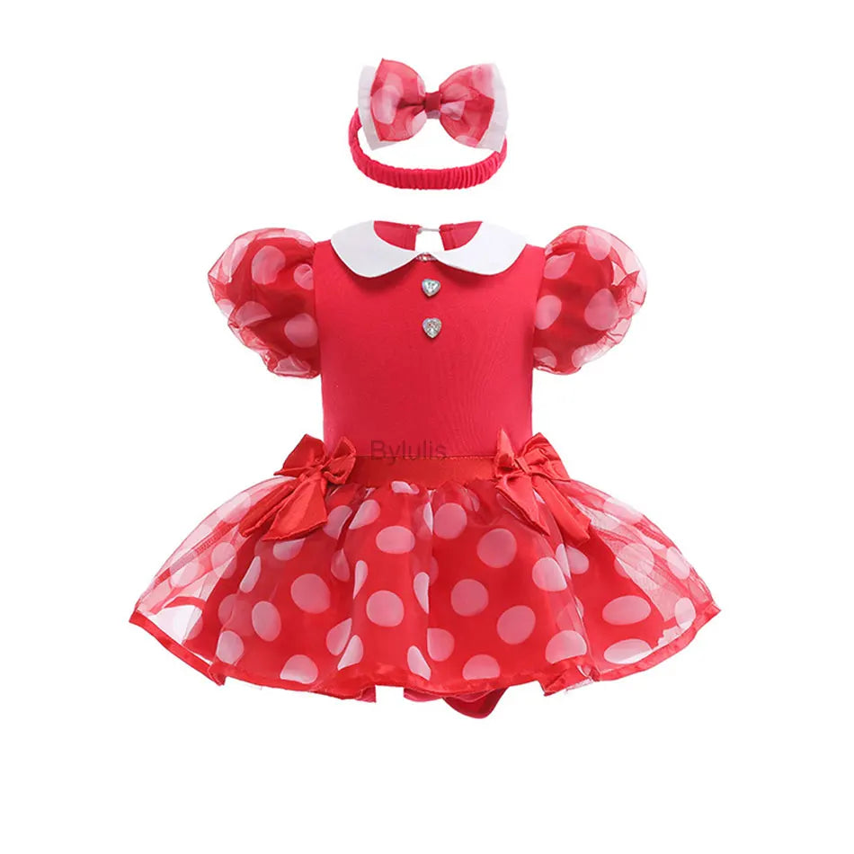 Baby Girls Costumes Kid Romper Tutu Dress with Headband Infant Baby Girl Princess Alice Clothes Aurora Belle Dress Party Costume