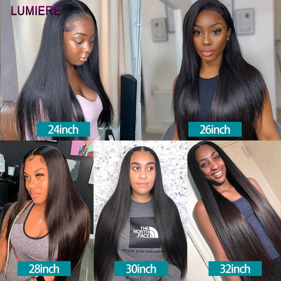 38 40 Inch Bone Straight 100% Virgin Unprocessed Human Hair Bundles Deal Raw Hair Extensions Brazilian Natural Black Wholesale