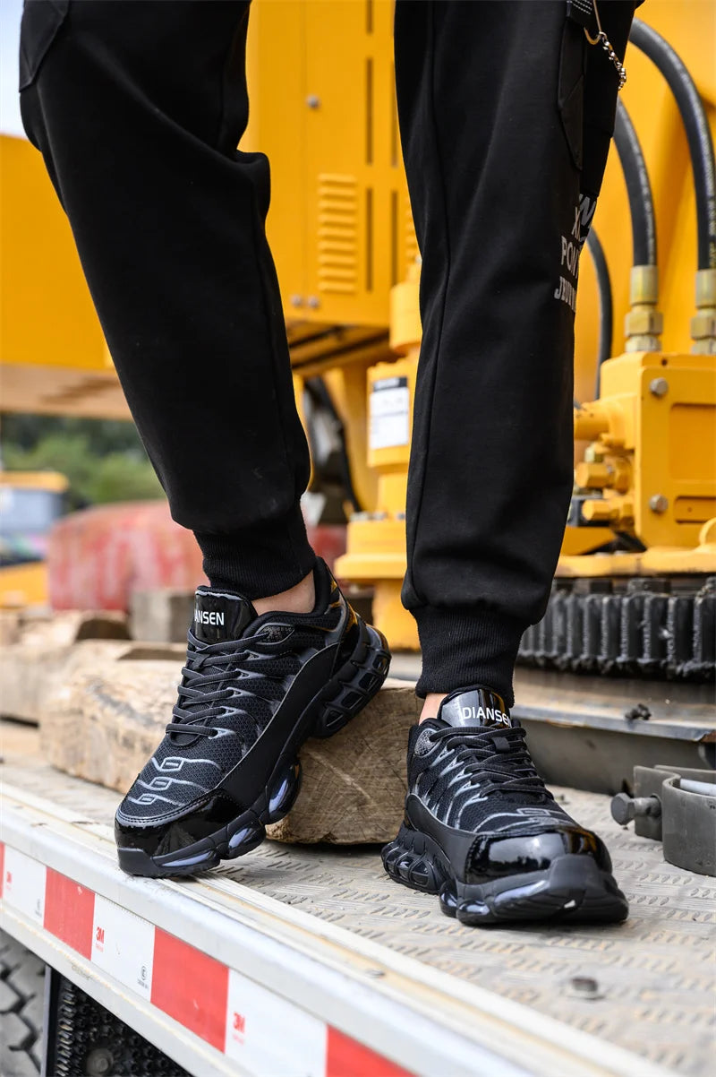 Air Cushion Steel Toe Work Safety Shoes Men Women Non Slip Sneakers Anti-Smash Puncture Proof Security Breathable Shoes Unisex