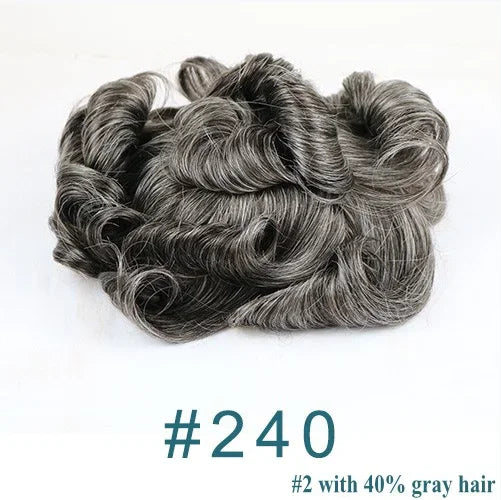 80%Density Natural Hairline 0.02mm Ultra Thin Skin Invisible Mens Toupee Brown Blonde Grey Human Hair Capillary Prosthesi System