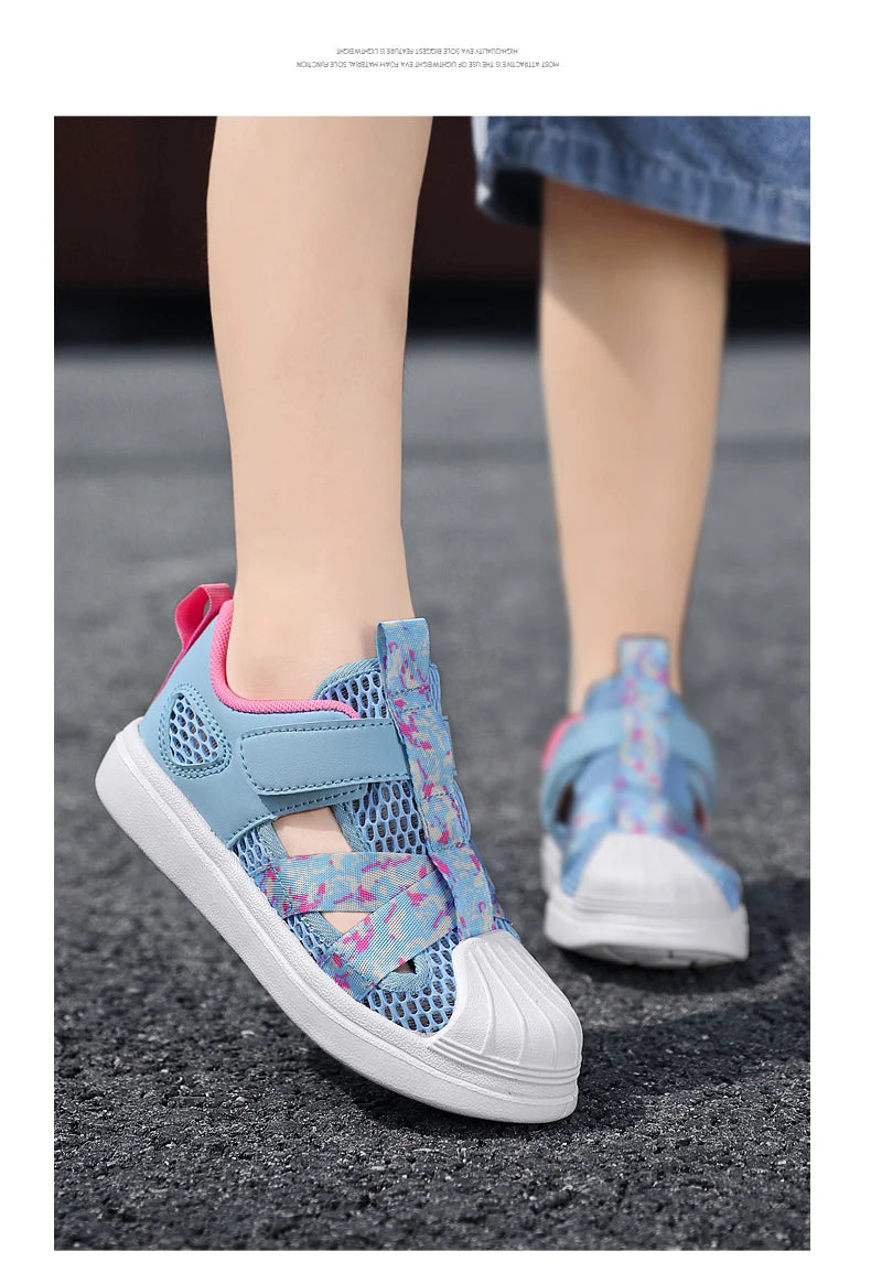 Kids Casual Shoes Girls Design Breathable Lightweight Sneakers for Walking Running Non-Slip Children Sneakers