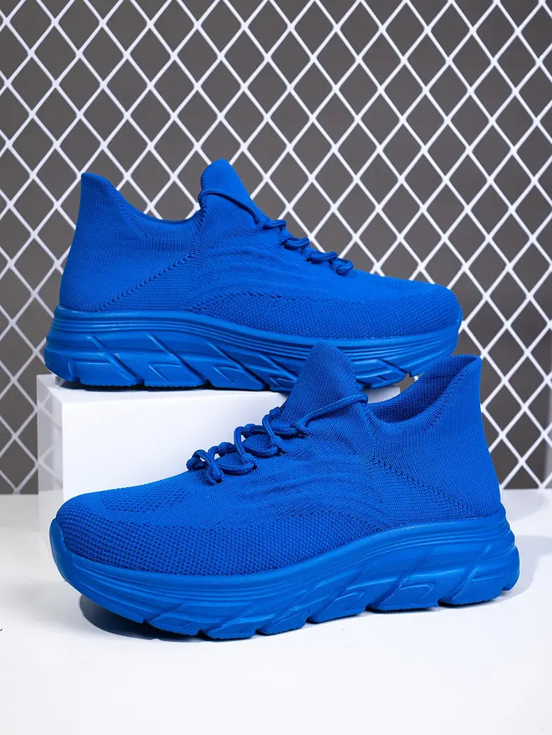 Men's Gray Running Shoes - Breathable Mesh Lace Cushioned Flat Boots Lightweight Sports Training Shoes Casual Style Design Shoes