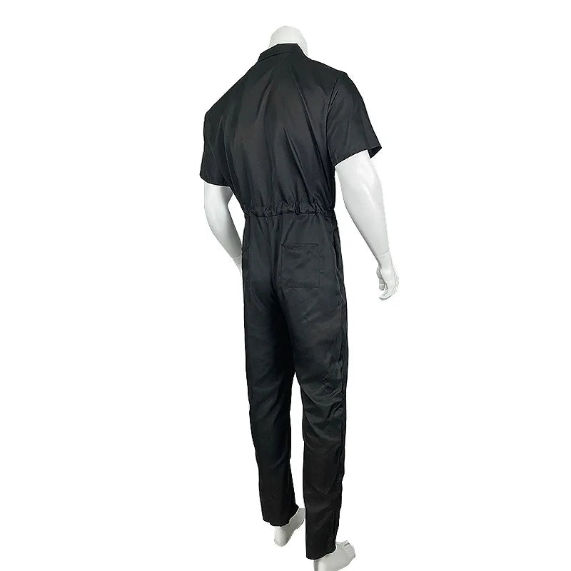 Multi-pocket Overalls Men's Jumpsuits Short Sleeves Trousers Suits Zippered Jumpsuits Men's Overalls Belted Jumpsuits