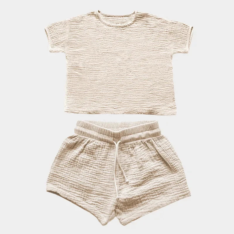 Fashion Children Girls Set Muslin Shirt and Shorts Set for Kids Girls Casual Loose Shorts Sets Summer Clothes