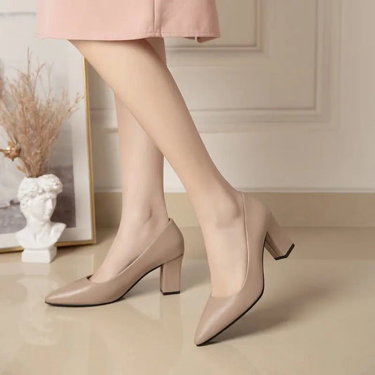 New High Heel Shoes Pointed Shallow Mouth Thin Heel Platform High Heels Fashion Elegant Patent Leather Women Shoes