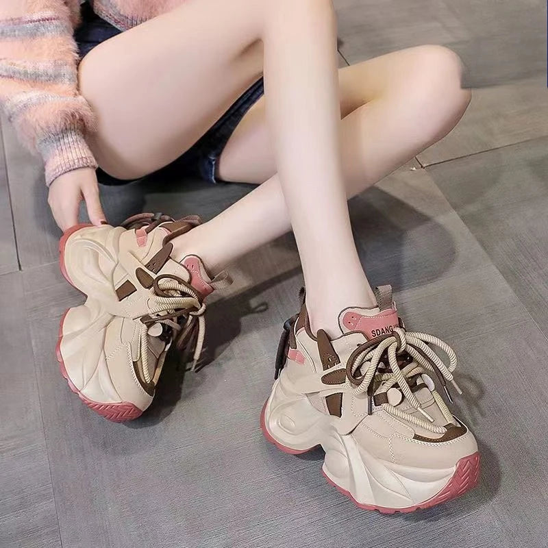 High Quality Spring Autumn Women Platform Sneakers Chunky Shoes Sport Vulcanized Shoes Female Casual Shoes 2026 New