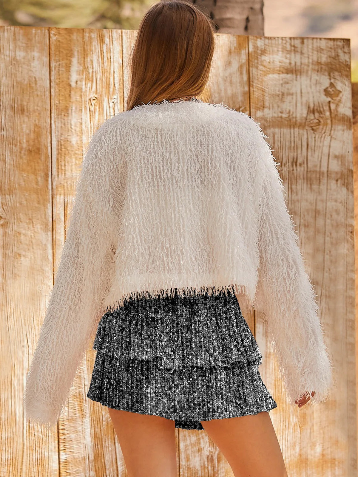 Spring and summer European and American ladies' fashion casual skirt pants sequined versatile skirt pants