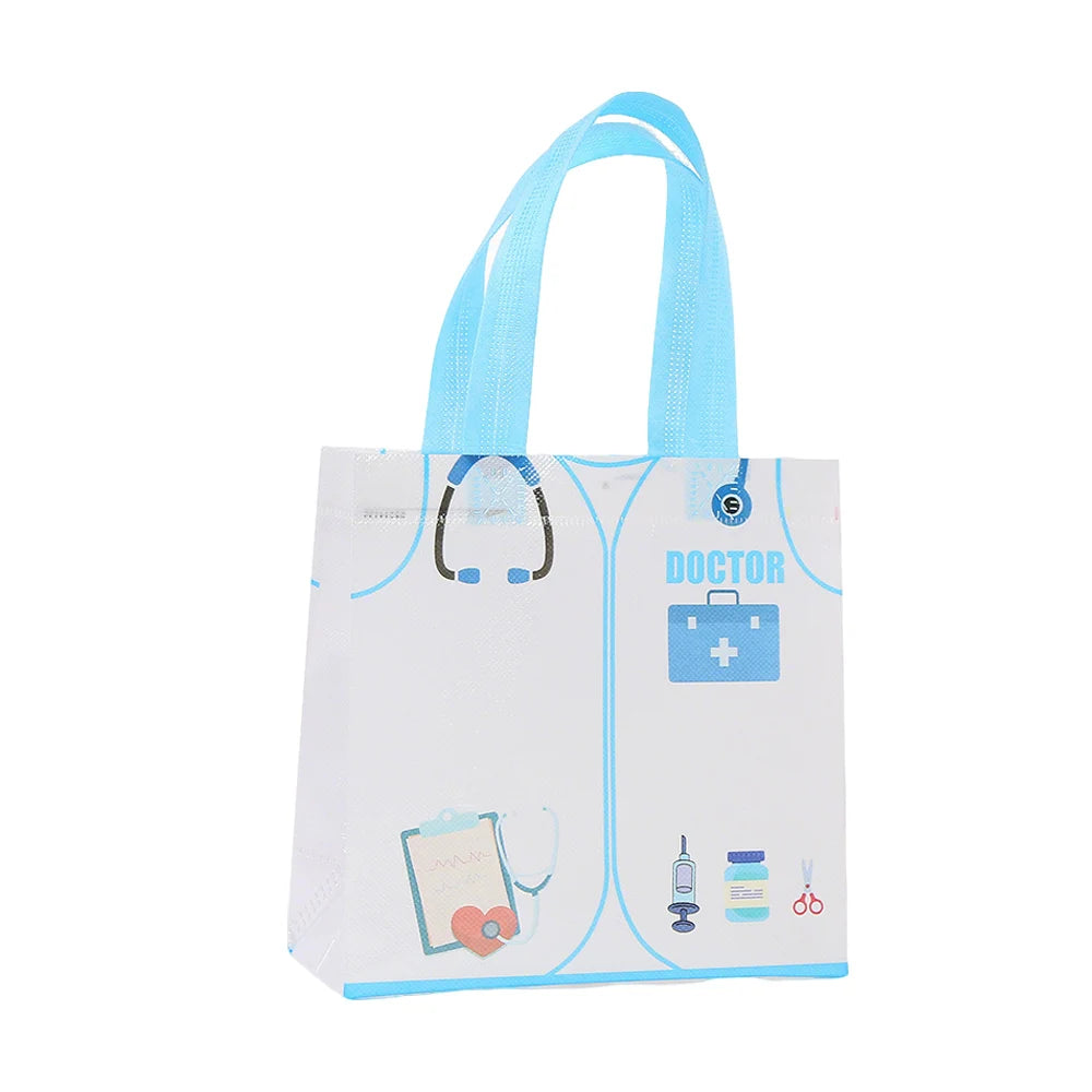12Pcs Firefighter Doctor Police Uniform Gift Packing Bag Non-Woven Candy Bags for Kids Boy Birthday Baby Shower Party Decoration