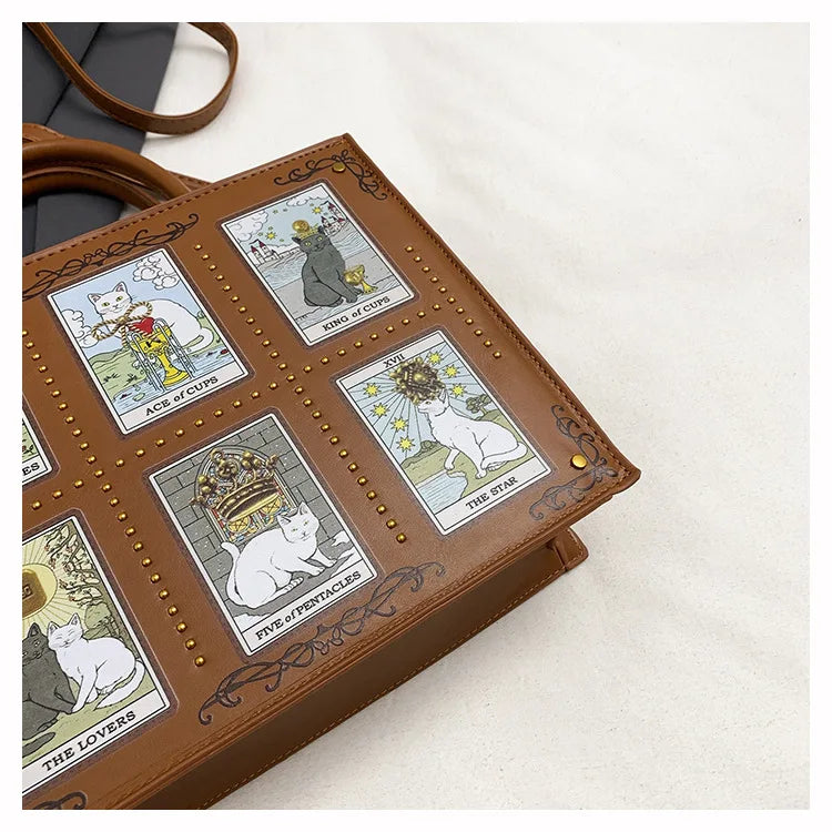 Vintage and Luxury Designer Bag Popular Fashionable Tote Bag Large Capacity with Delicate Embroidery Cat Printing Bag for Women