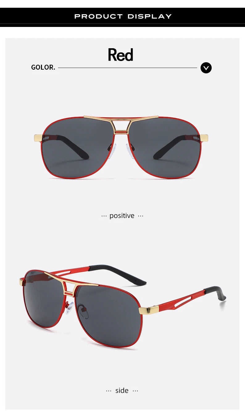 Sunglasses for Men Aviator  UV 400 Protection Military Style Metal Mirror Sun Glasses 1021 BAZAARHUBO