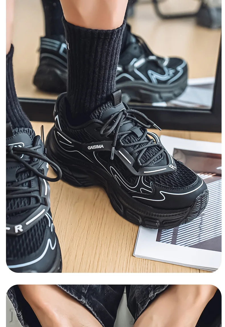 Professional Running Shoes Unisex Thick Bottom Sport Shoes Men Women Luxury Brand Walking Jogging Shoe Couples Yellow Sneakers