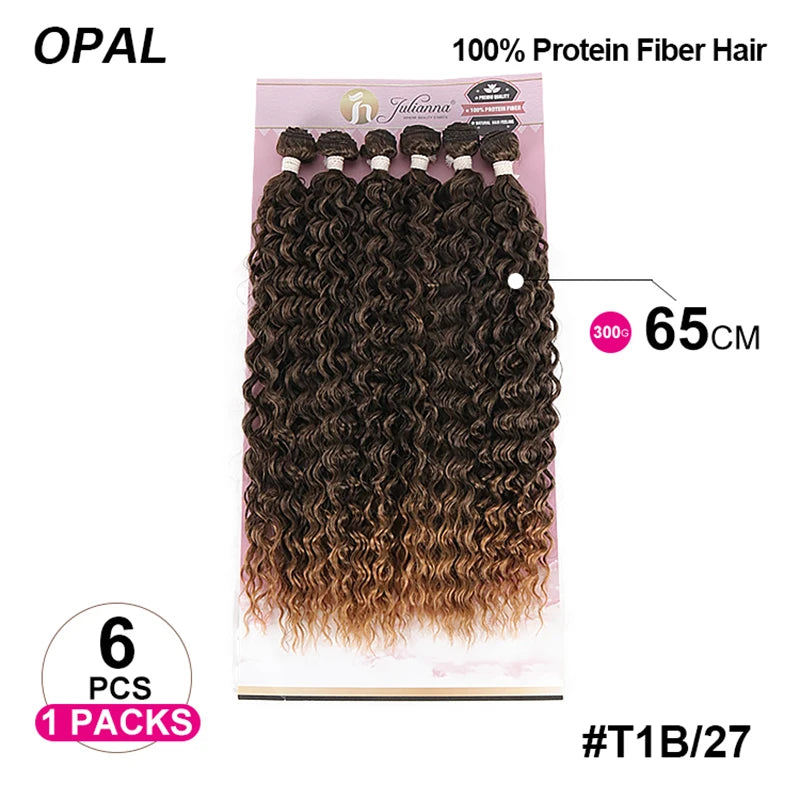 Julianna High Quality Packet Smooth Ombre Curly Kanekalon Fiber Organic Synthetic Weave Bundles Hair Extensions