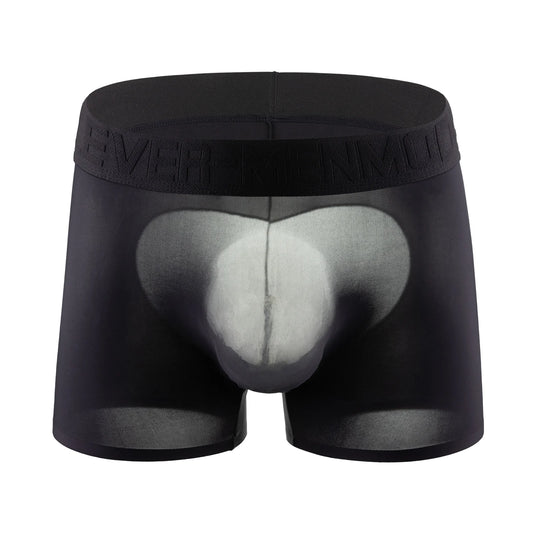Sexy Mesh Penis Pouch Panties Ultra-thin Underwear Men Transparent Butts Boxer Shorts Heart-shaped Ice Silk
