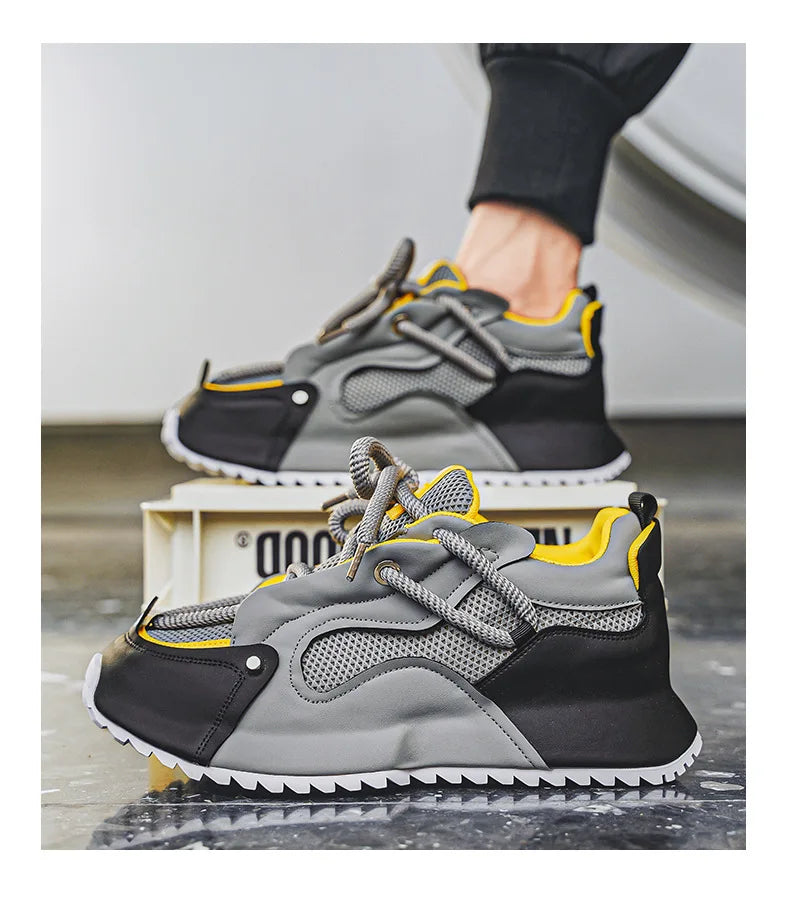 Fashion brand tenis men casual faux leather sneakers male wedged shoes new spring summer breathable trainers man gym run shoes