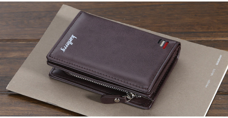 Fashion Men Wallets Zipper Card Holder High Quality Male Purse PU Leather Coin Holder Wallet