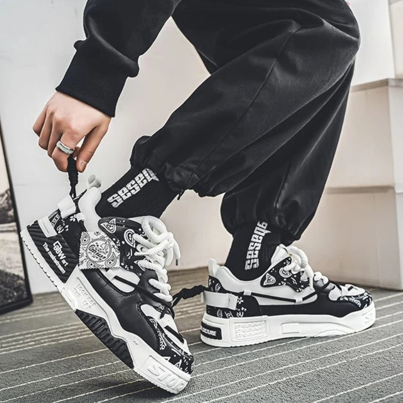 Men's Sneakers High Quality Outdoor Casual Shoes Lace-up Mens Vulcanized Shoes Breathable Wear-resistant Tennis Shoes Zapatillas
