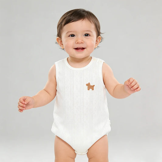 Baby Vest Romper Summer Thin Sleeveless Unisex Baby Triangle Romper Pure Cotton Newborn Onesie