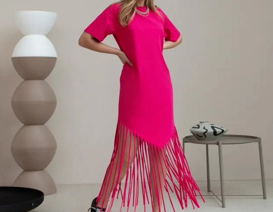 Floral Maxi Dress for Women  Plus Size Loose T-Shirt Long Skirt