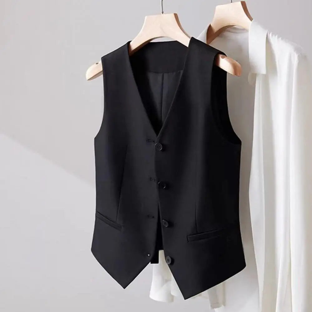 Women Fashion Vest Solid Single Breasted Waistcoats Vest Vintage Jackets Female Chic Lady Tank Tops Sleeveless Vests For Women