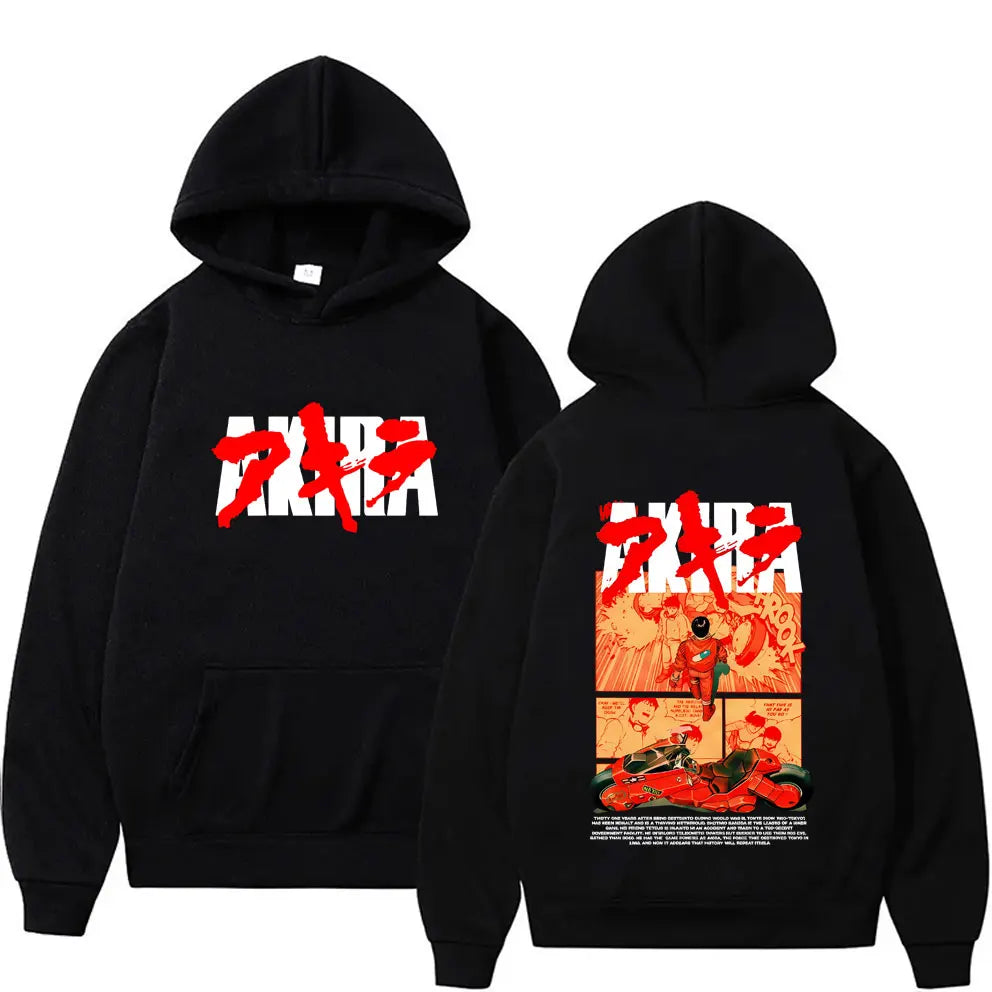 Japanese Science Fiction Cartoon Movie Anime Akira Shotaro Kaneda Graphic Hoodie Men Women Cotton Oversized Pullover Sweatshirt BAZAARHUBO