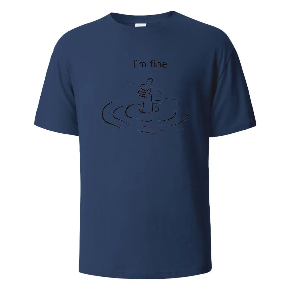T'm Fine Print T-Shirt 100% Cotton Summer Tees For Men Women Oversize Casual Tops