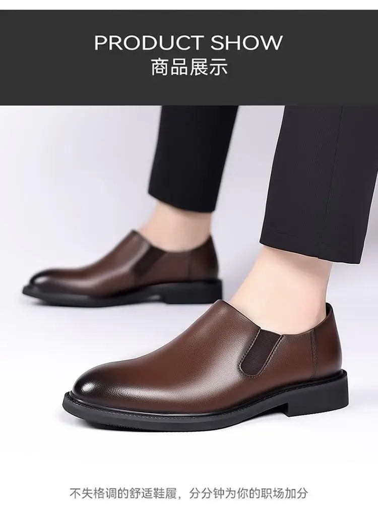 Men's Classic Leather Oxford Shoes Business Casual Dress Shoes Soft Sole Comfortable Slip-On Loafers Driving Office Shoes for Me