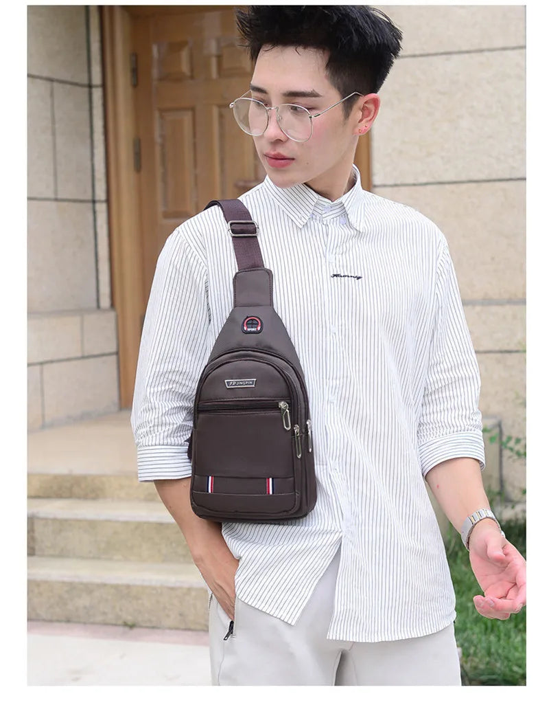 Oxford Men Chest Bag Crossbody Single Shoulder Travel Handbag Fashion Chest Bags New Style Big Capacity Chest Men Bag