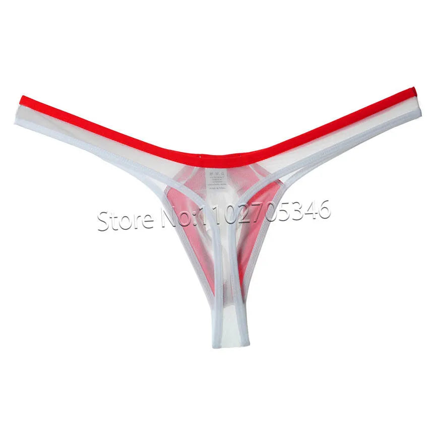 Men's Thong Underwear Contour Pouch Tangas Elastic Male Bikini Briefs Lingerie Comfortable Sissy Panties Silky Underwear Beach