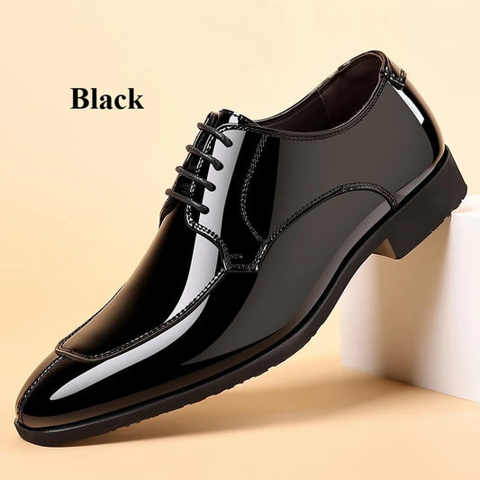 Business Men's Dress Shoes Patent Leather Trend Mens Party Shoe Soft Sole Casual Shoes Plus Size 38-48 Men Shoes High Quality