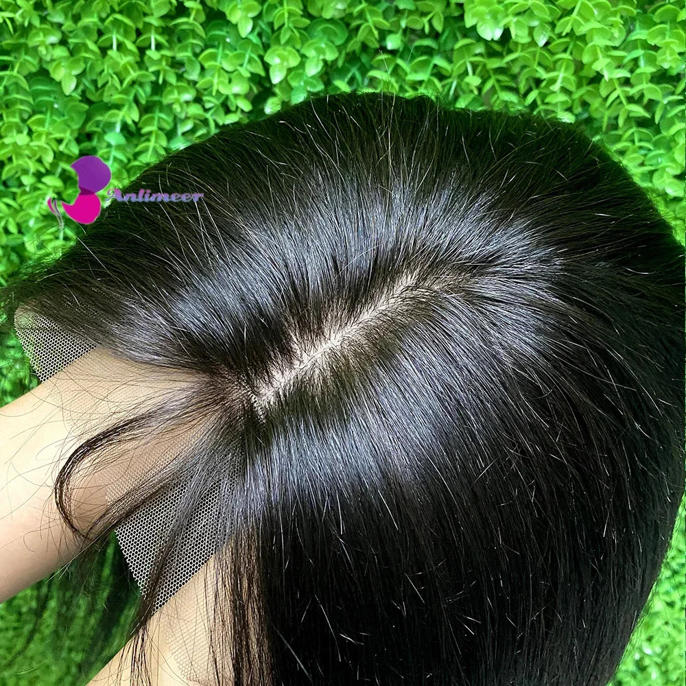 Glueless Silky Straight Human Hair Jet Black Deep Part 13x4 Silk Top Lace Front Wigs Pre Plucked 13x6/360/Full Lace Wigs