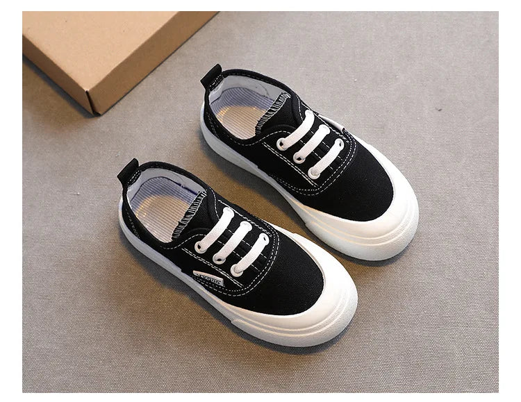Children Sport Canvas Shoes Boys Casual Shoes Girls Soft Sole One-legged Cloth Fashion Student Single Shoes Flats